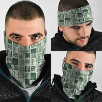 Vintage Aloha Block Quilt Neck Gaiter Green Inspired Lei Motifs LT9 - Polynesian Pride