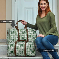 Vintage Aloha Block Quilt Travel Bag Green Inspired Lei Motifs - Polynesian Pride