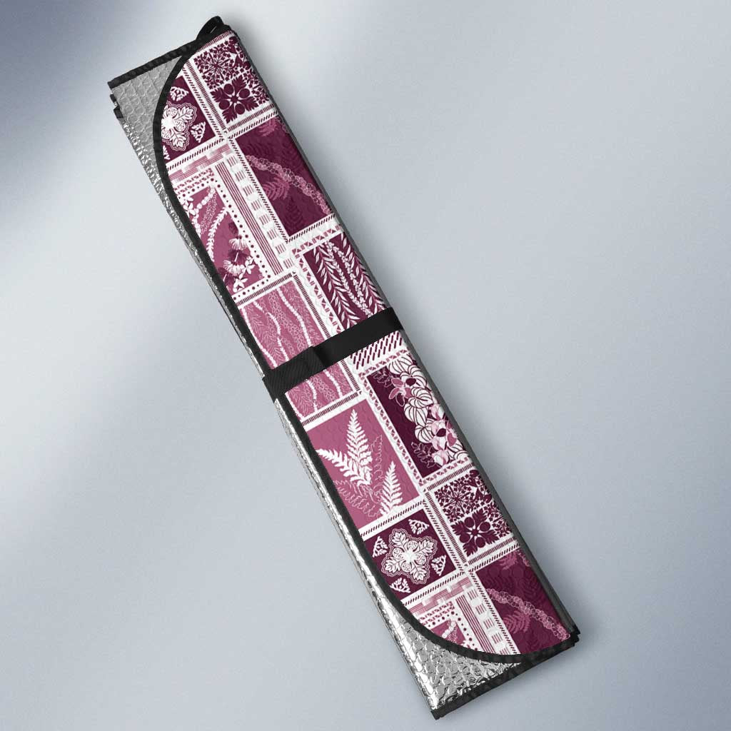 Vintage Aloha Block Quilt Auto Sun Shade Pink Inspired Lei Motifs LT9 - Polynesian Pride