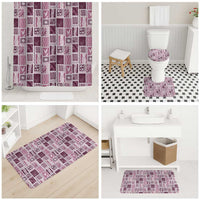 Vintage Aloha Block Quilt Bathroom Set Pink Inspired Lei Motifs - Polynesian Pride