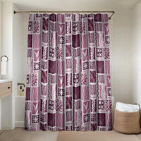 Vintage Aloha Block Quilt Bathroom Set Pink Inspired Lei Motifs - Polynesian Pride