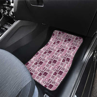 Vintage Aloha Block Quilt Car Mats Pink Inspired Lei Motifs - Polynesian Pride