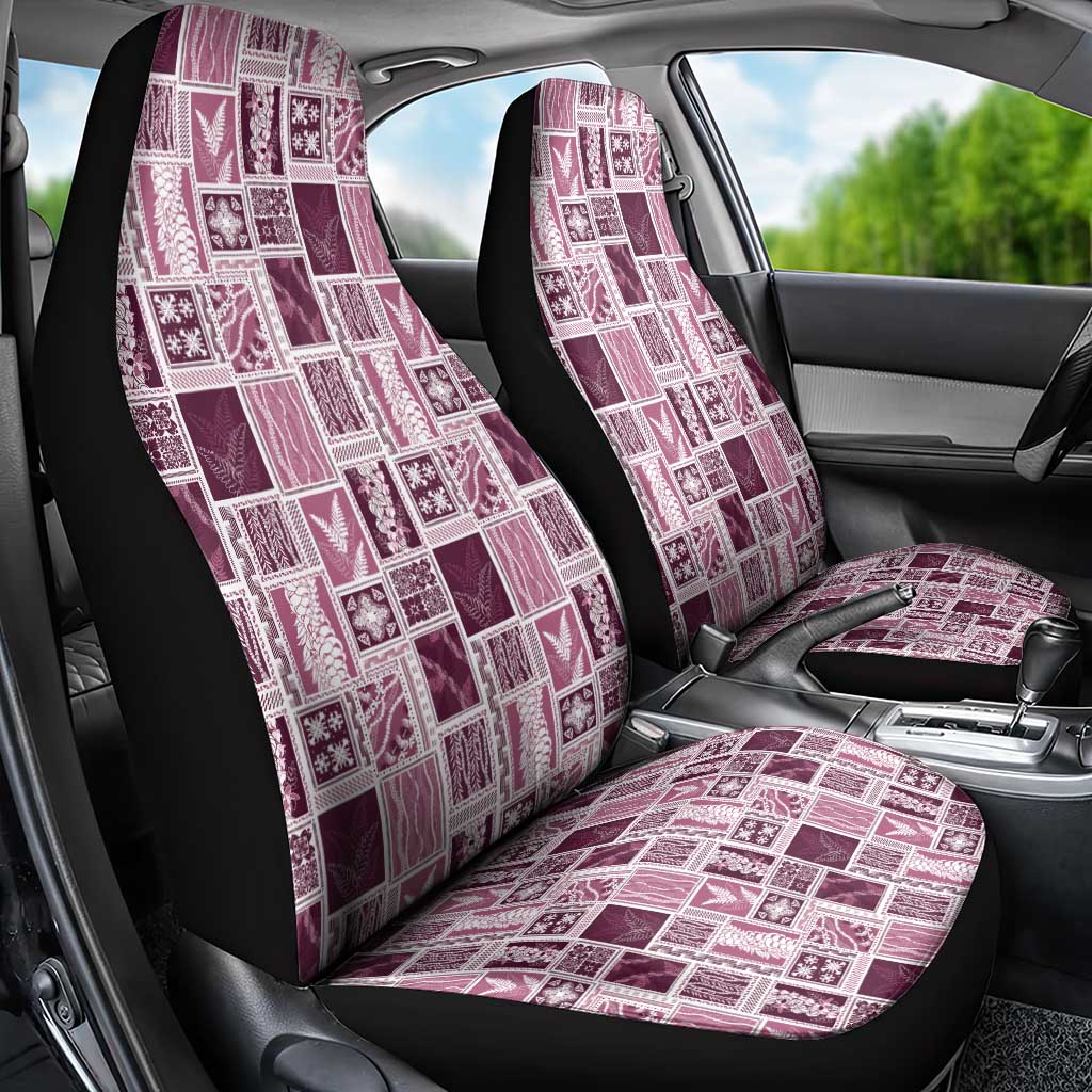 Vintage Aloha Block Quilt Car Seat Cover Pink Inspired Lei Motifs - Polynesian Pride