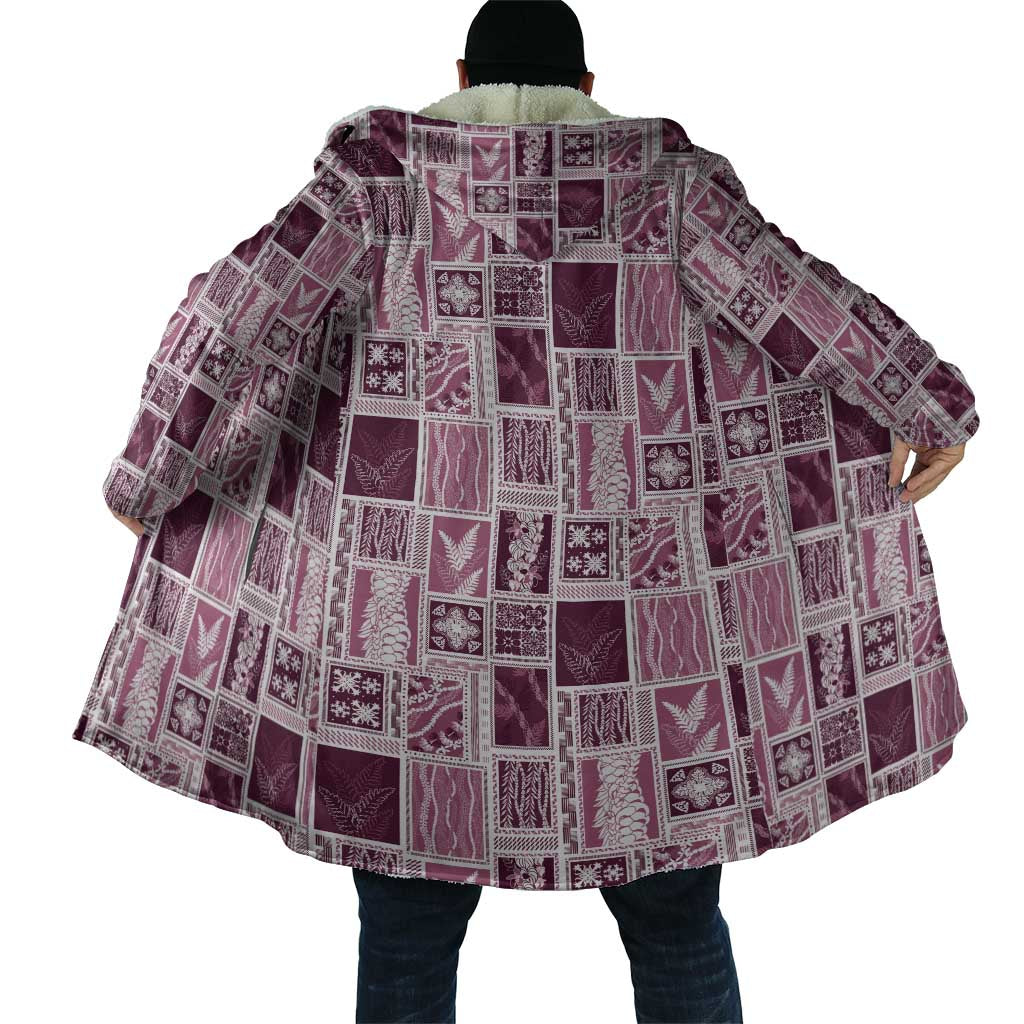 Vintage Aloha Block Quilt Cloak Pink Inspired Lei Motifs - Polynesian Pride