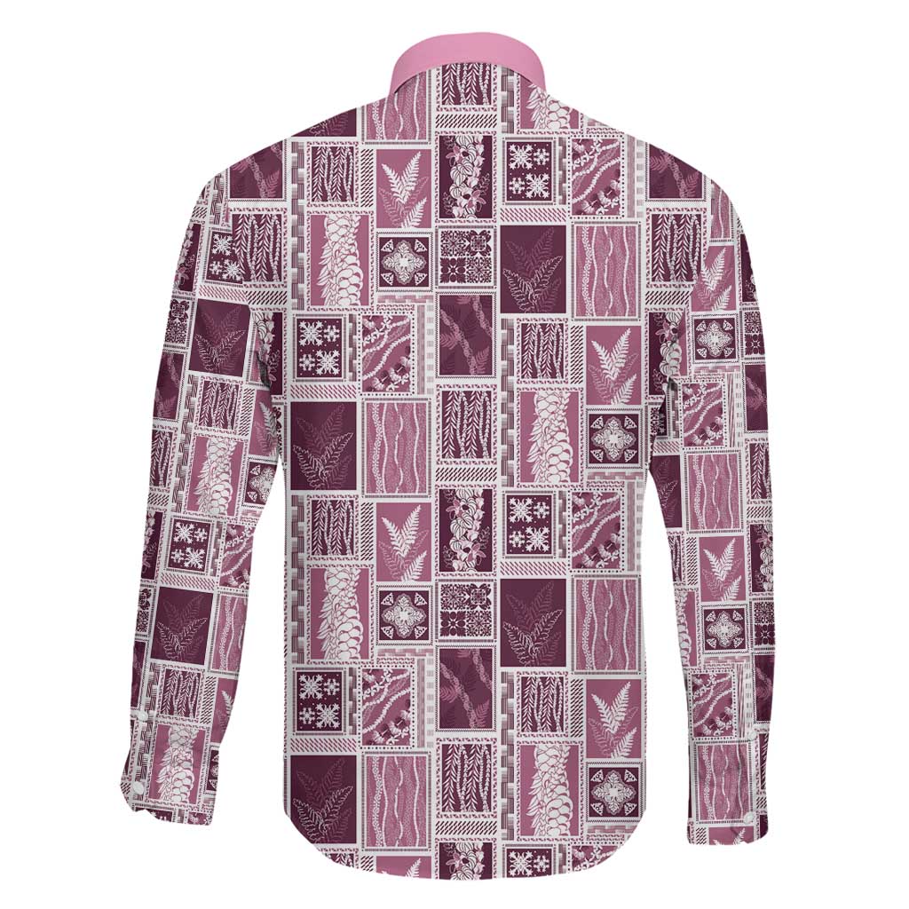 Vintage Aloha Block Quilt Family Matching Summer Maxi Dress and Hawaiian Shirt Pink Inspired Lei Motifs LT9 - Polynesian Pride