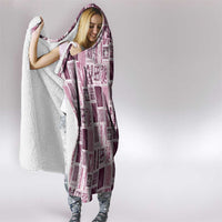 Vintage Aloha Block Quilt Hooded Blanket Pink Inspired Lei Motifs - Polynesian Pride