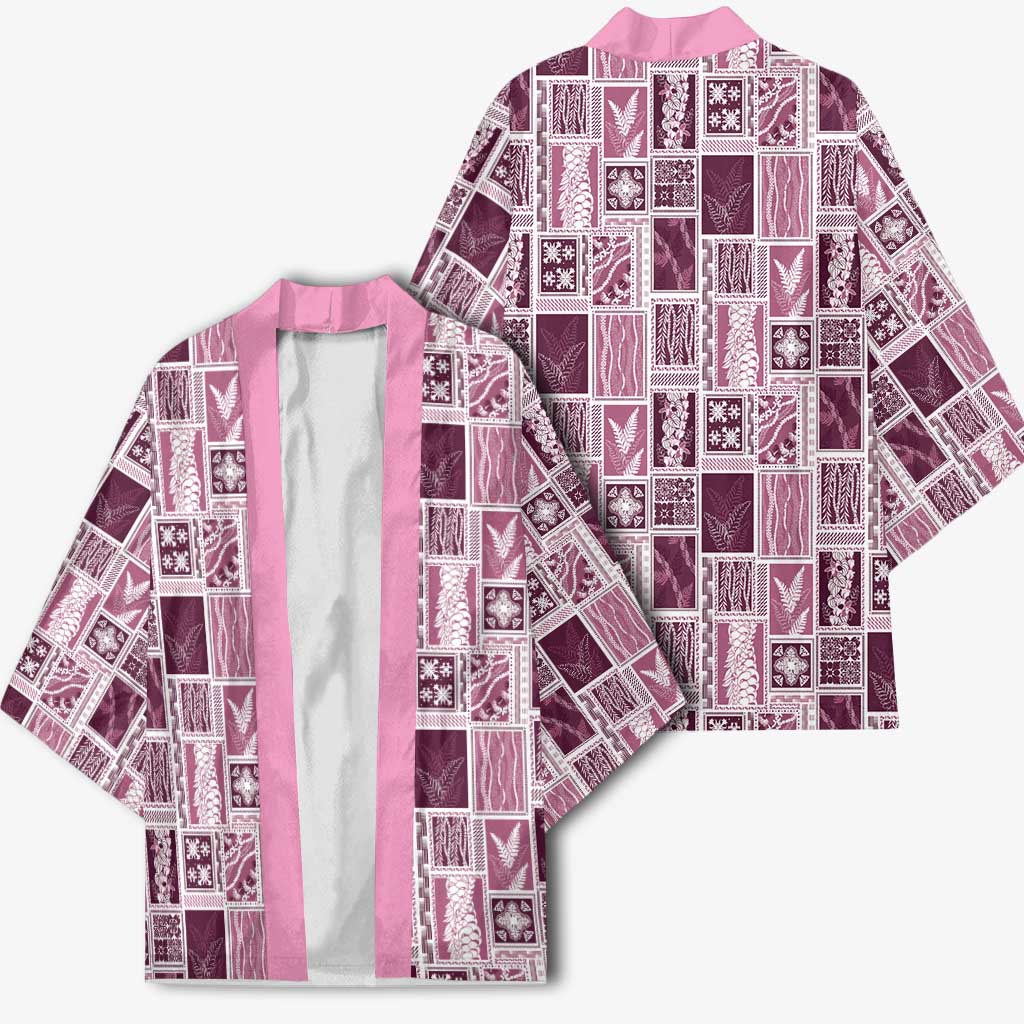 Vintage Aloha Block Quilt Kimono Pink Inspired Lei Motifs LT9 - Polynesian Pride