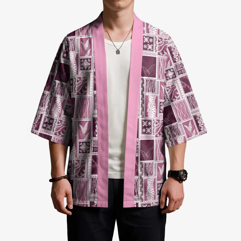 Vintage Aloha Block Quilt Kimono Pink Inspired Lei Motifs LT9 - Polynesian Pride