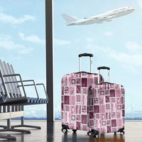 Vintage Aloha Block Quilt Luggage Cover Pink Inspired Lei Motifs - Polynesian Pride