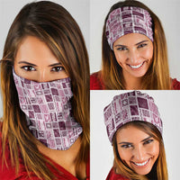 Vintage Aloha Block Quilt Neck Gaiter Pink Inspired Lei Motifs LT9 - Polynesian Pride