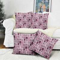 Vintage Aloha Block Quilt Pillow Cover Pink Inspired Lei Motifs - Polynesian Pride