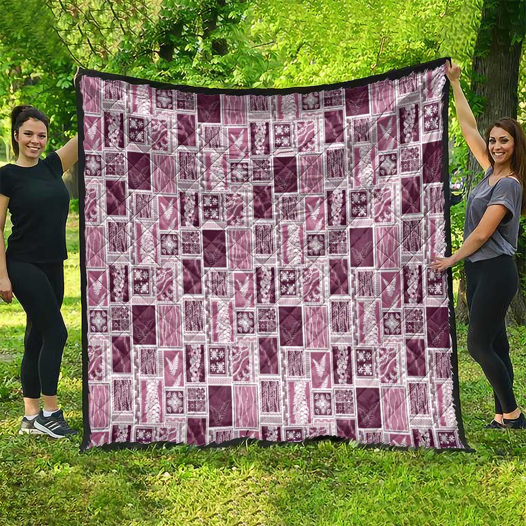 Vintage Aloha Block Quilt Quilt Pink Inspired Lei Motifs - Polynesian Pride