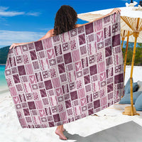 Vintage Aloha Block Quilt Sarong Pink Inspired Lei Motifs - Polynesian Pride