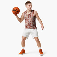 Vintage Aloha Block Quilt Basketball Jersey Red Inspired Lei Motifs - Polynesian Pride
