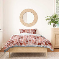 Vintage Aloha Block Quilt Bedding Set Red Inspired Lei Motifs - Polynesian Pride