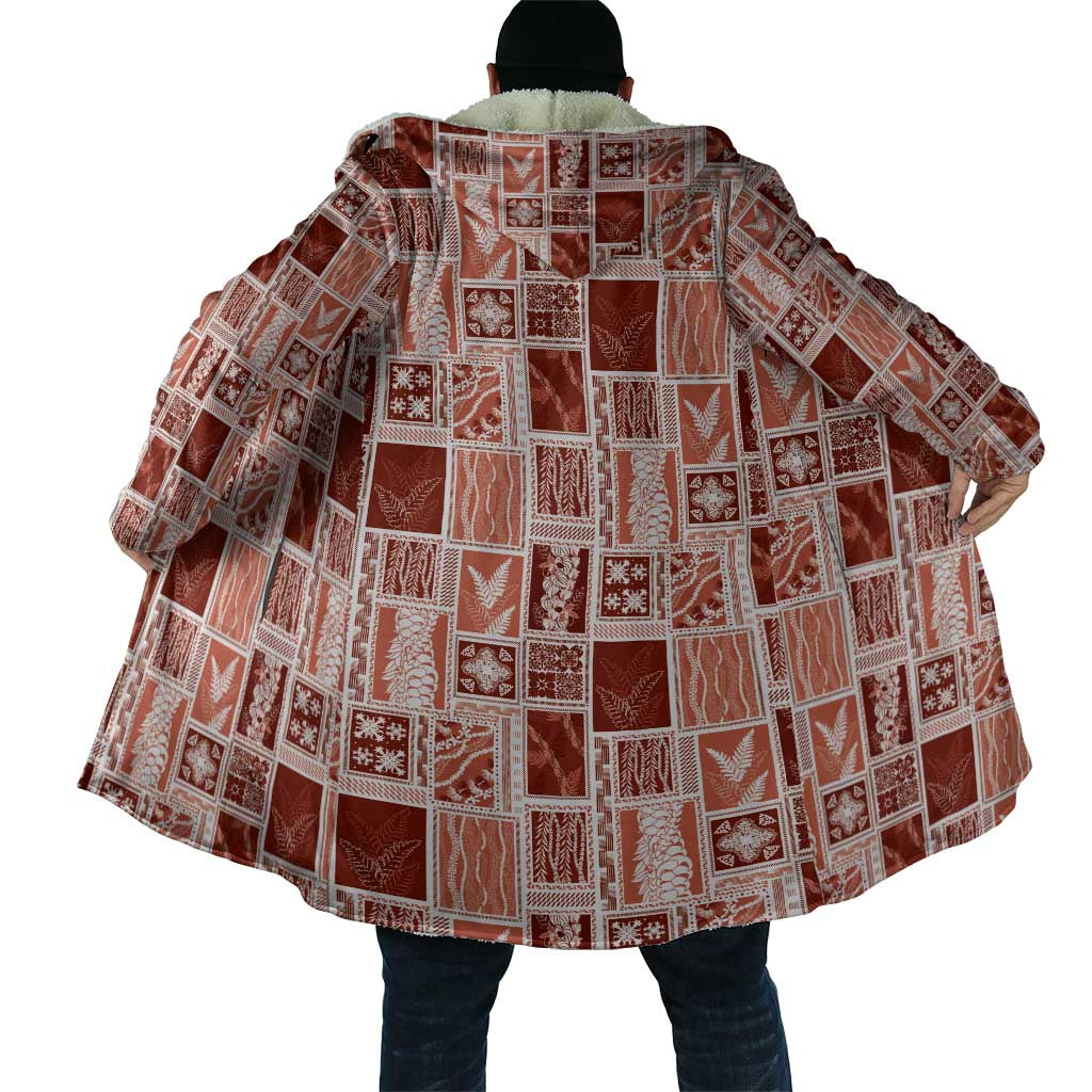 Vintage Aloha Block Quilt Cloak Red Inspired Lei Motifs - Polynesian Pride