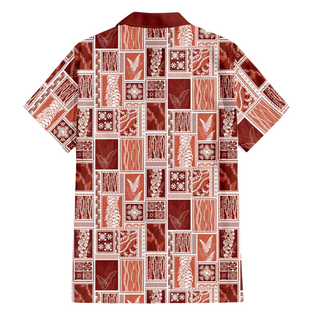 Vintage Aloha Block Quilt Family Matching Tank Maxi Dress and Hawaiian Shirt Red Inspired Lei Motifs LT9 - Polynesian Pride