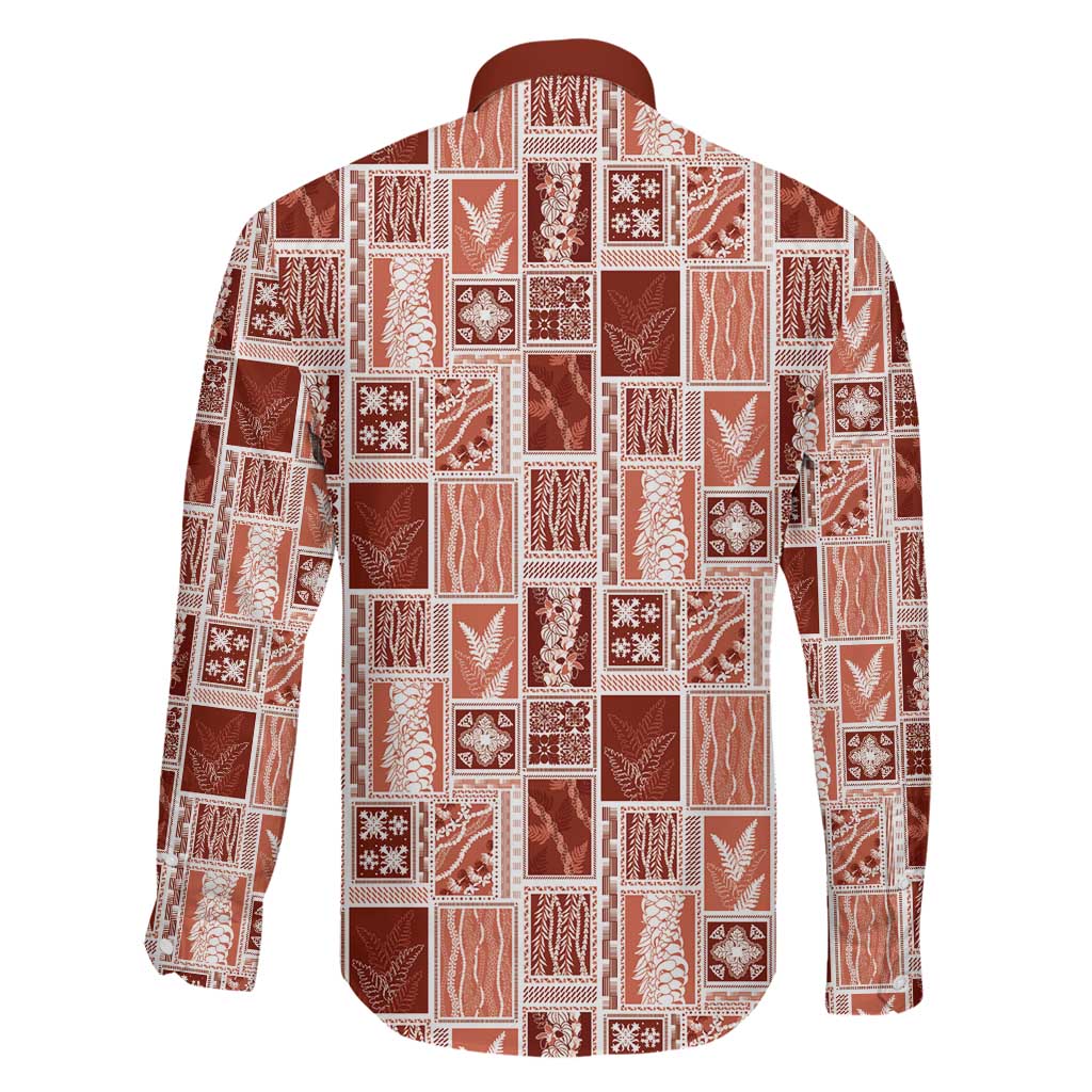 Vintage Aloha Block Quilt Family Matching Tank Maxi Dress and Hawaiian Shirt Red Inspired Lei Motifs LT9 - Polynesian Pride