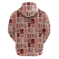 Vintage Aloha Block Quilt Hoodie Red Inspired Lei Motifs LT9 - Polynesian Pride