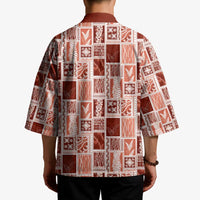Vintage Aloha Block Quilt Kimono Red Inspired Lei Motifs - Polynesian Pride