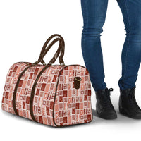 Vintage Aloha Block Quilt Travel Bag Red Inspired Lei Motifs - Polynesian Pride