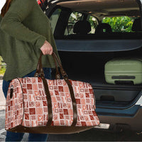 Vintage Aloha Block Quilt Travel Bag Red Inspired Lei Motifs - Polynesian Pride