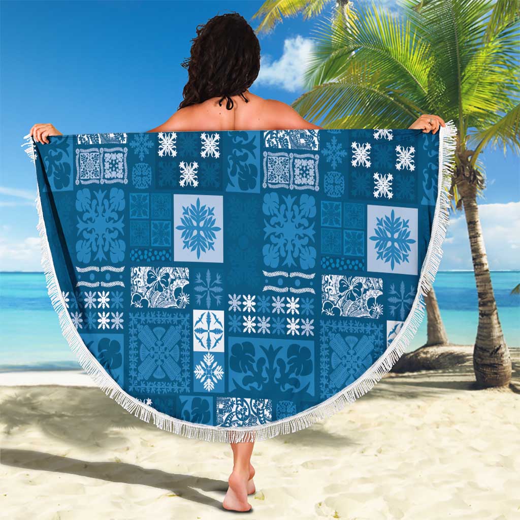 Vintage Hawaiian Quilting Patterns Beach Blanket Blue Style Tribal Fabric Patchwork LT9 - Polynesian Pride