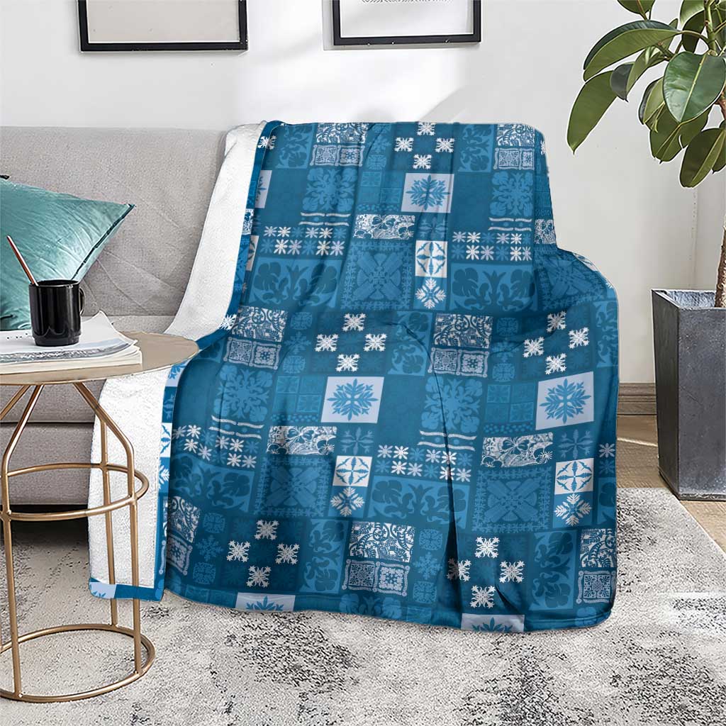 Vintage Hawaiian Quilting Patterns Blanket Blue Style Tribal Fabric Patchwork - Polynesian Pride