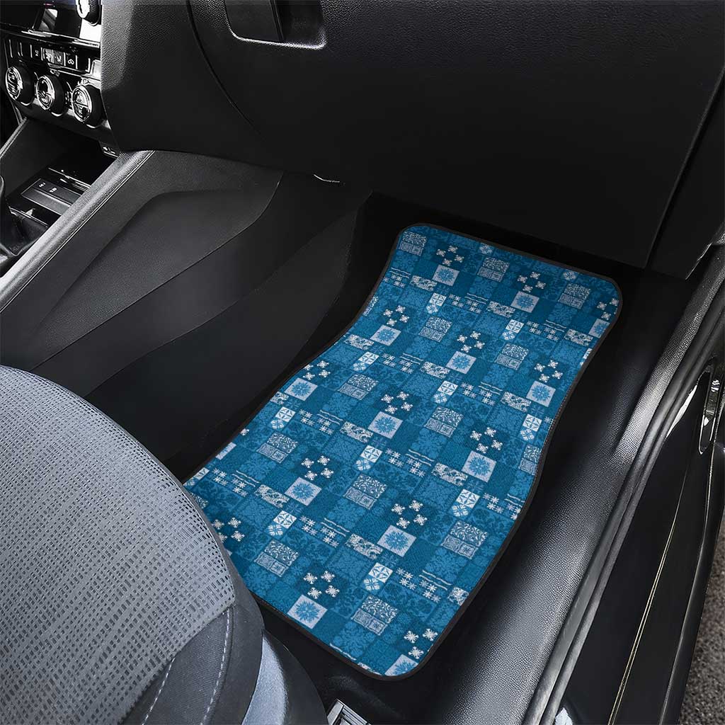 Vintage Hawaiian Quilting Patterns Car Mats Blue Style Tribal Fabric Patchwork - Polynesian Pride