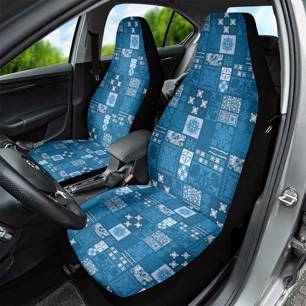 Vintage Hawaiian Quilting Patterns Car Seat Cover Blue Style Tribal Fabric Patchwork - Polynesian Pride
