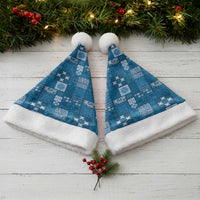 Vintage Hawaiian Quilting Patterns Christmas Santa Hat Blue Style Tribal Fabric Patchwork - Polynesian Pride