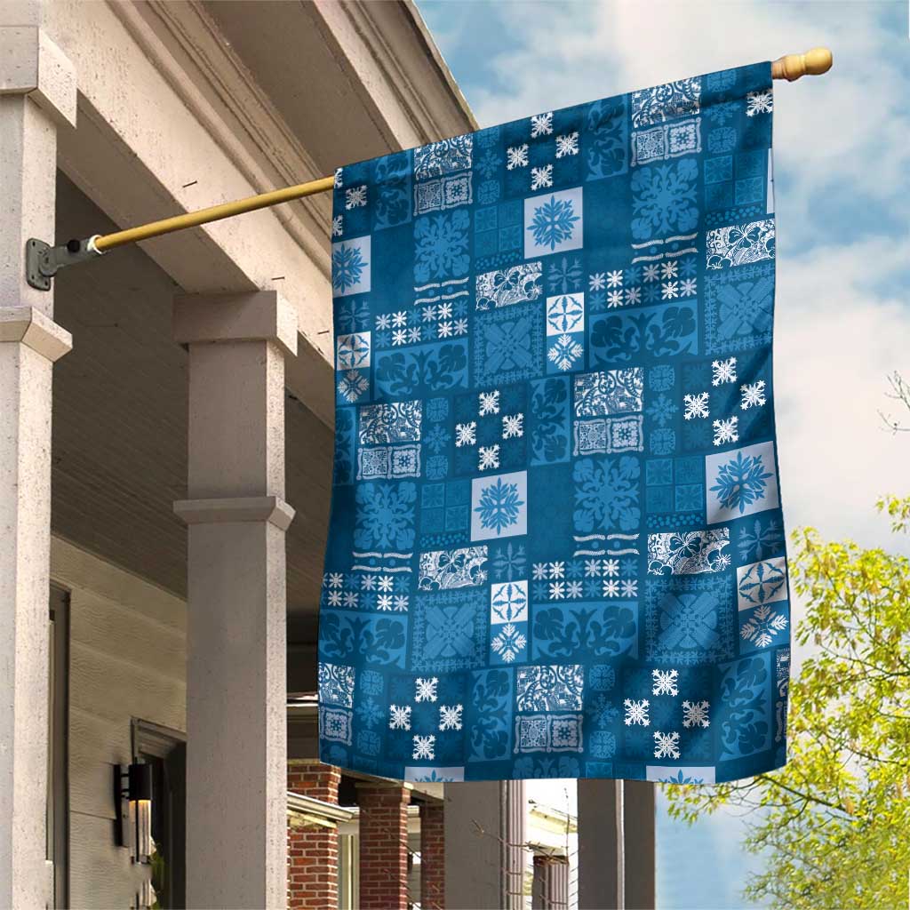 Vintage Hawaiian Quilting Patterns Garden Flag Blue Style Tribal Fabric Patchwork - Polynesian Pride
