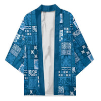 Vintage Hawaiian Quilting Patterns Kimono Blue Style Tribal Fabric Patchwork - Polynesian Pride