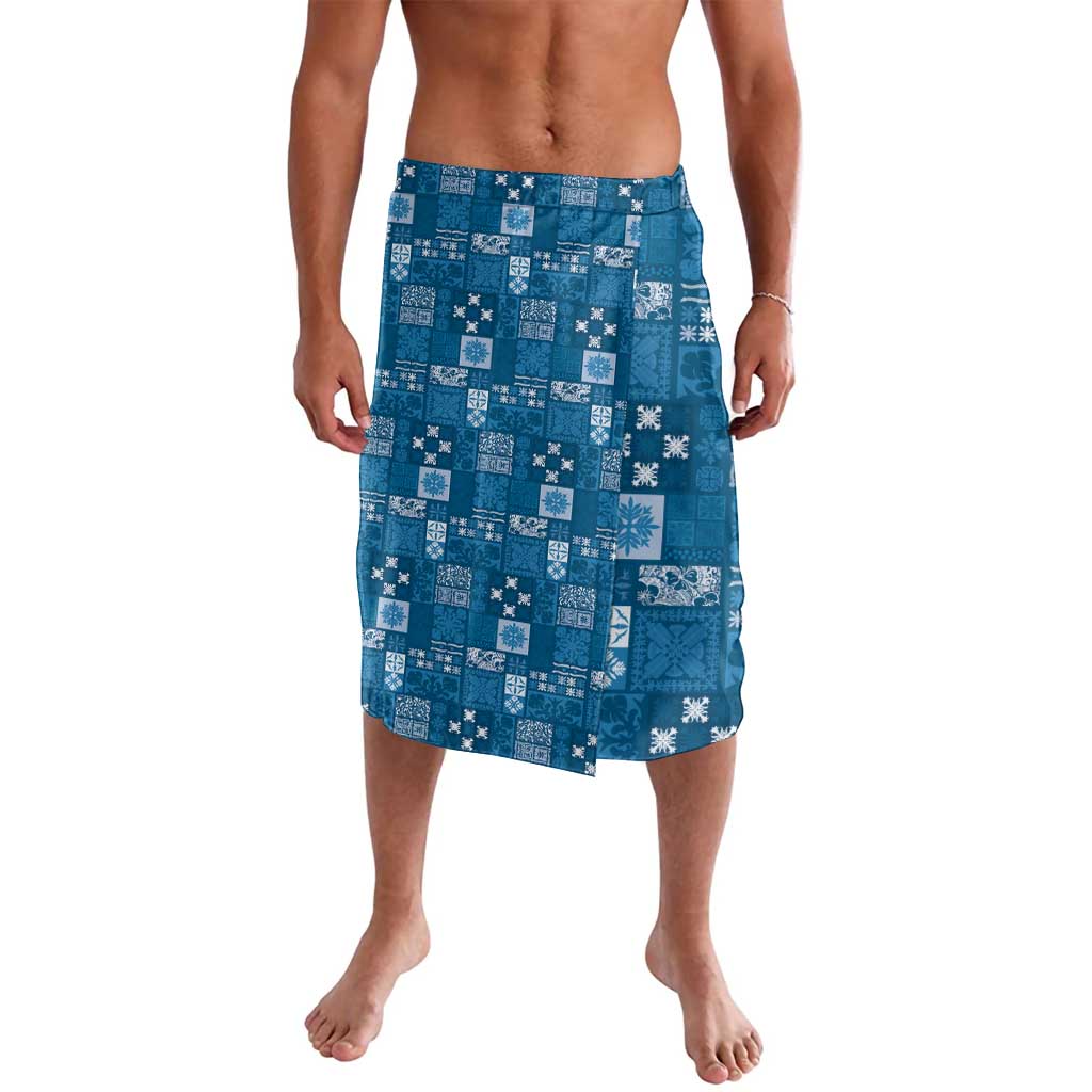 Vintage Hawaiian Quilting Patterns Lavalava Blue Style Tribal Fabric Patchwork - Polynesian Pride