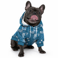 Vintage Hawaiian Quilting Patterns Pet Hoodie Blue Style Tribal Fabric Patchwork LT9 - Polynesian Pride