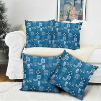 Vintage Hawaiian Quilting Patterns Pillow Cover Blue Style Tribal Fabric Patchwork - Polynesian Pride