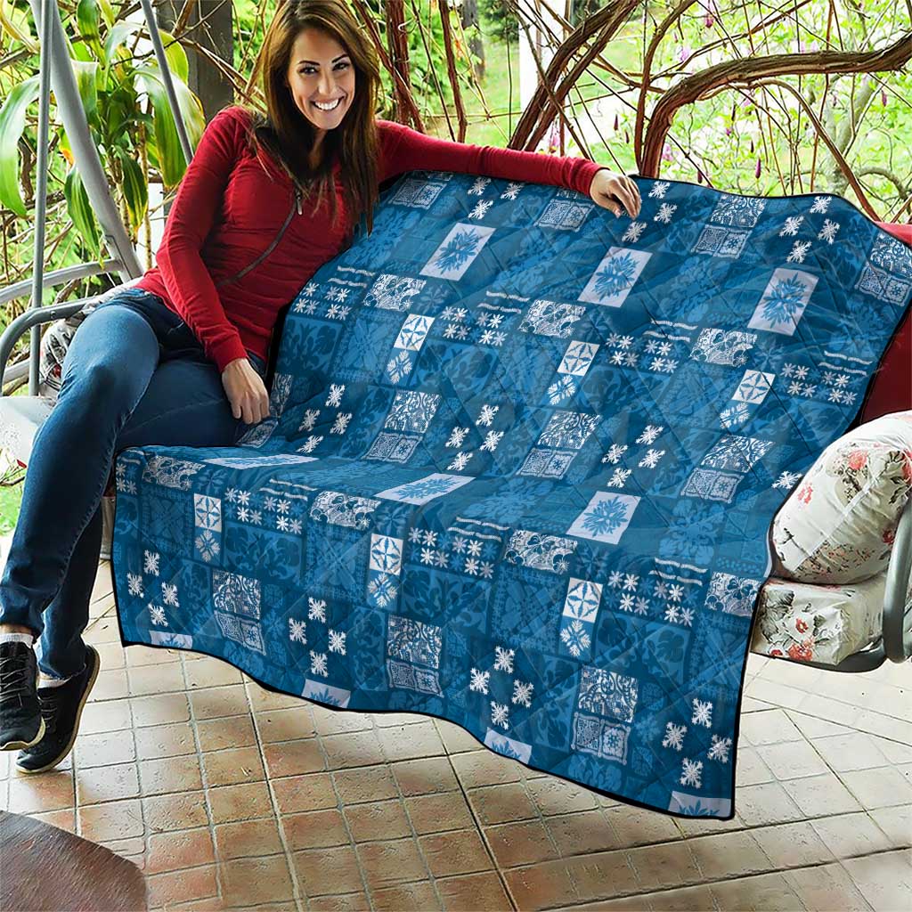 Vintage Hawaiian Quilting Patterns Quilt Blue Style Tribal Fabric Patchwork - Polynesian Pride