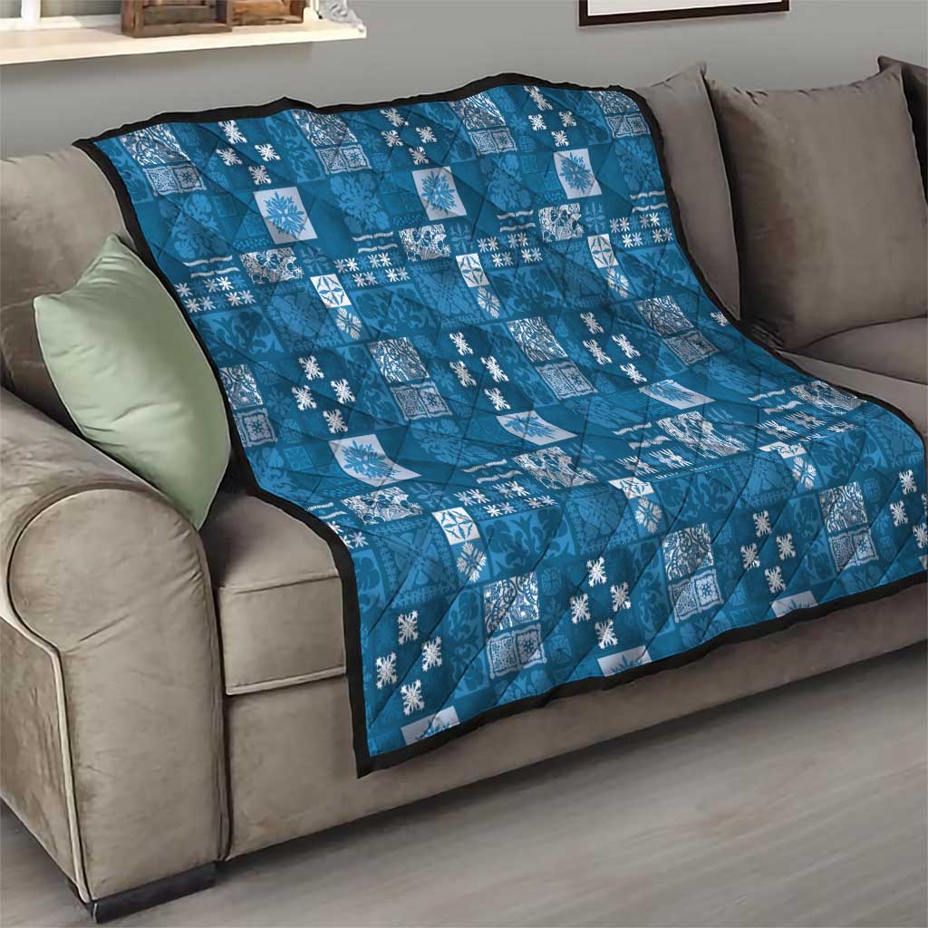 Vintage Hawaiian Quilting Patterns Quilt Blue Style Tribal Fabric Patchwork - Polynesian Pride