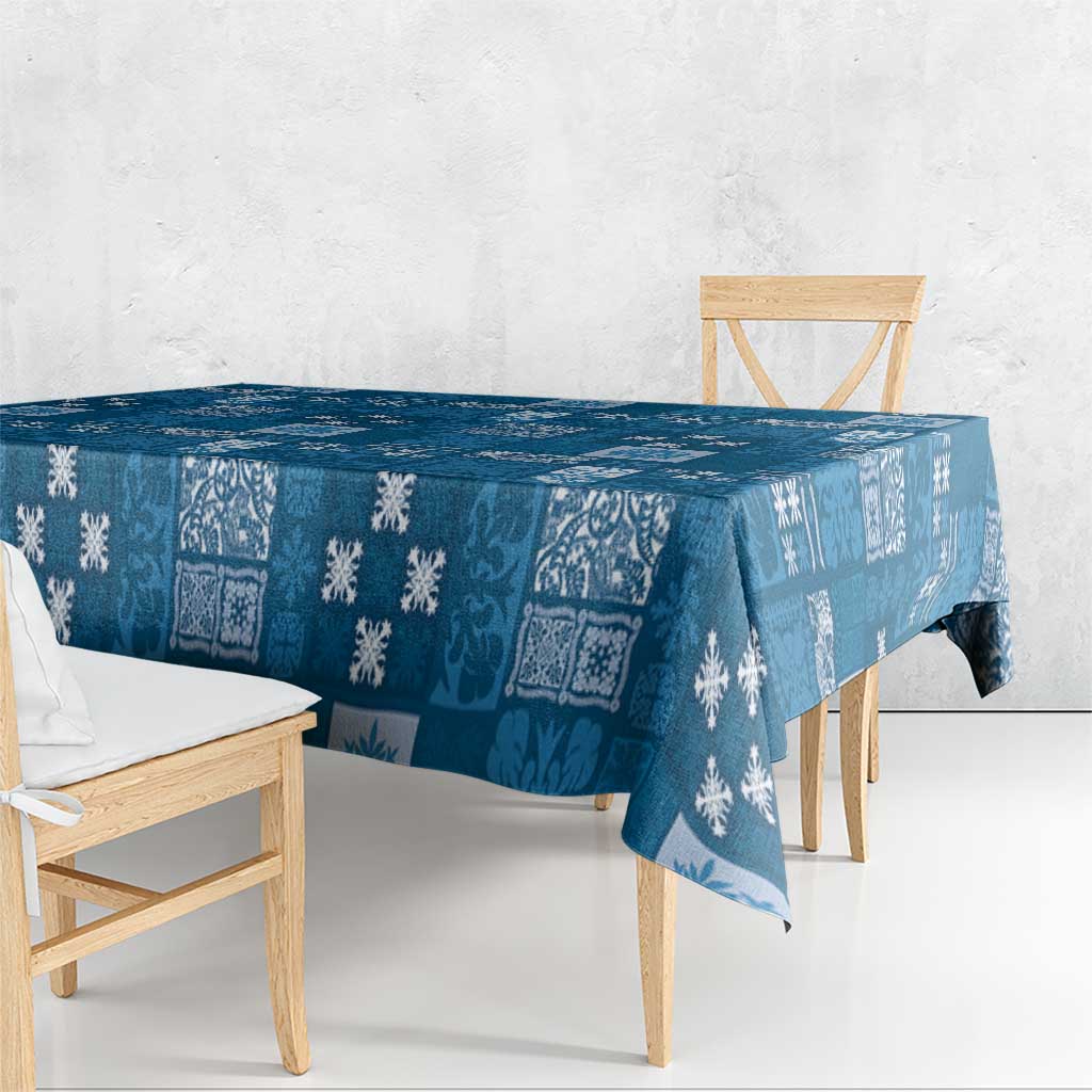 Vintage Hawaiian Quilting Patterns Tablecloth Blue Style Tribal Fabric Patchwork - Polynesian Pride