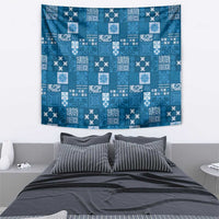 Vintage Hawaiian Quilting Patterns Tapestry Blue Style Tribal Fabric Patchwork - Polynesian Pride