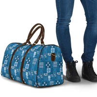Vintage Hawaiian Quilting Patterns Travel Bag Blue Style Tribal Fabric Patchwork - Polynesian Pride