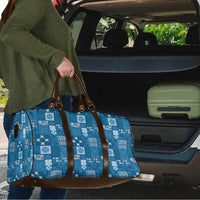 Vintage Hawaiian Quilting Patterns Travel Bag Blue Style Tribal Fabric Patchwork - Polynesian Pride