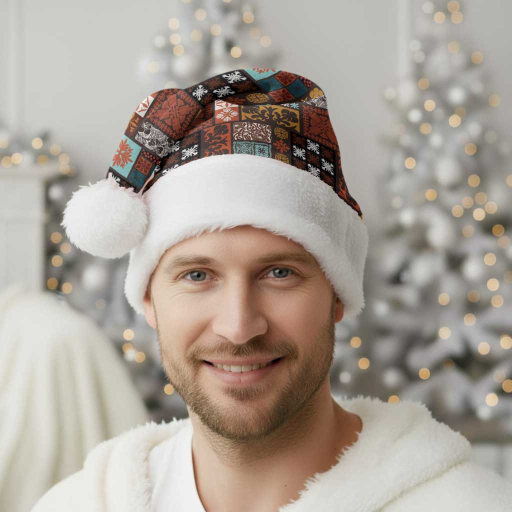 Vintage Hawaiian Quilting Patterns Christmas Santa Hat Brown Style Tribal Fabric Patchwork - Polynesian Pride