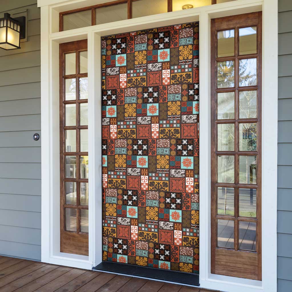 Vintage Hawaiian Quilting Patterns Door Cover Brown Style Tribal Fabric Patchwork LT9 - Polynesian Pride