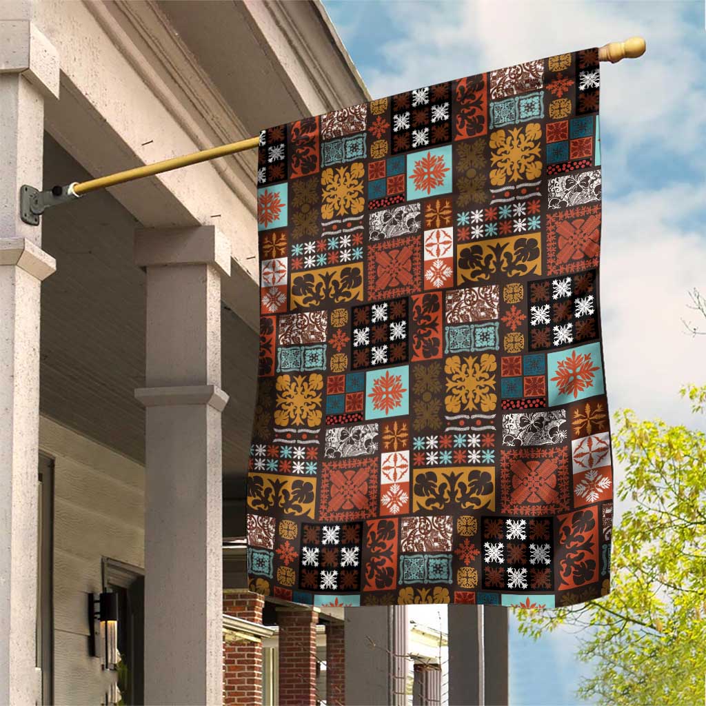 Vintage Hawaiian Quilting Patterns Garden Flag Brown Style Tribal Fabric Patchwork - Polynesian Pride
