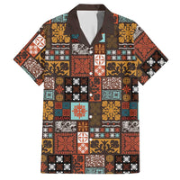 Vintage Hawaiian Quilting Patterns Hawaiian Shirt Brown Style Tribal Fabric Patchwork - Polynesian Pride