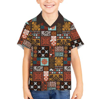 Vintage Hawaiian Quilting Patterns Kid Hawaiian Shirt Brown Style Tribal Fabric Patchwork - Polynesian Pride