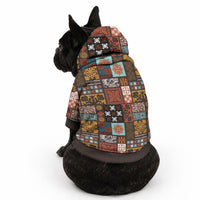 Vintage Hawaiian Quilting Patterns Pet Hoodie Brown Style Tribal Fabric Patchwork LT9 - Polynesian Pride
