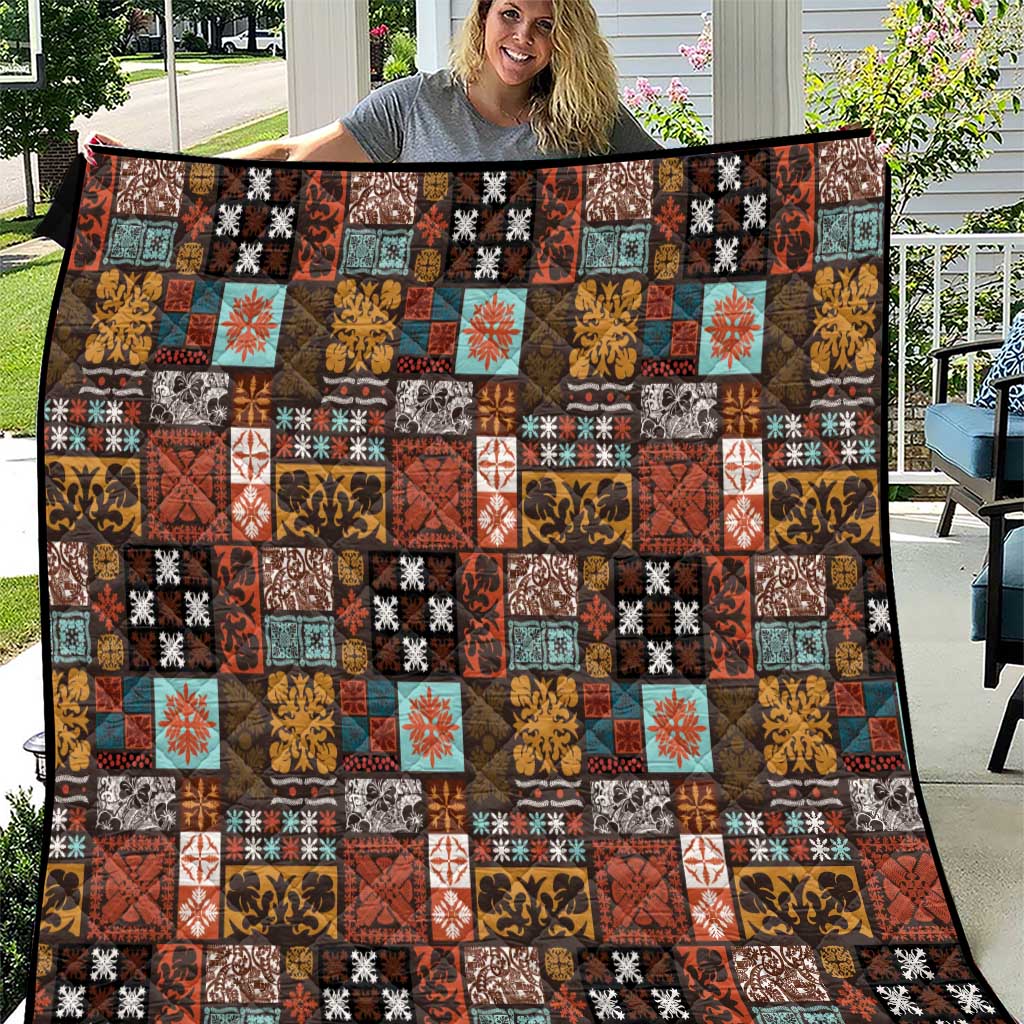 Vintage Hawaiian Quilting Patterns Quilt Brown Style Tribal Fabric Patchwork - Polynesian Pride