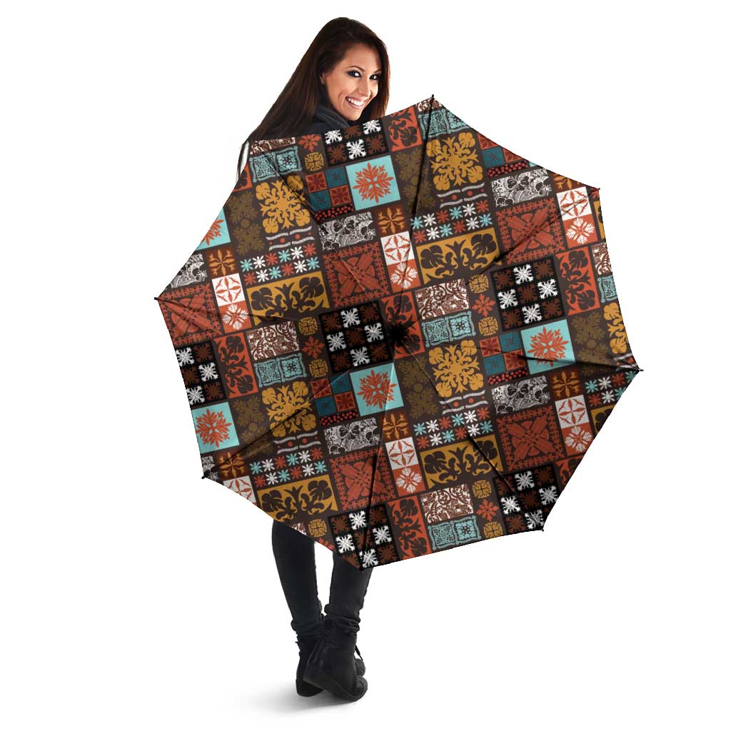 Vintage Hawaiian Quilting Patterns Umbrella Brown Style Tribal Fabric Patchwork - Polynesian Pride